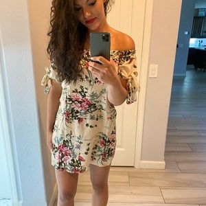 Floral off shoulder dress